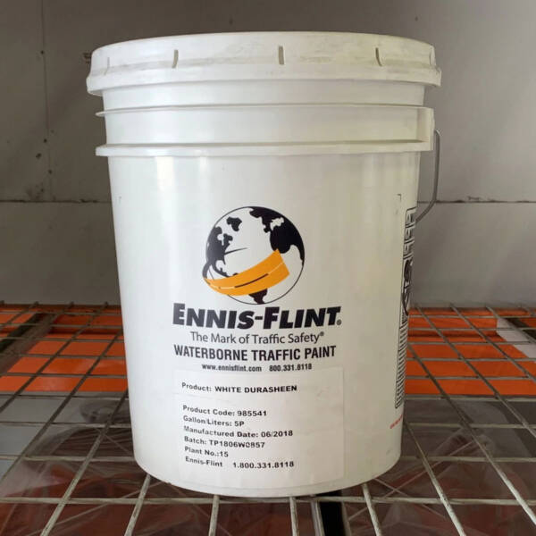 Ennis Flint Traffic Paint WB GA Fast Dry White 8705B 5-Gallon - Image 2